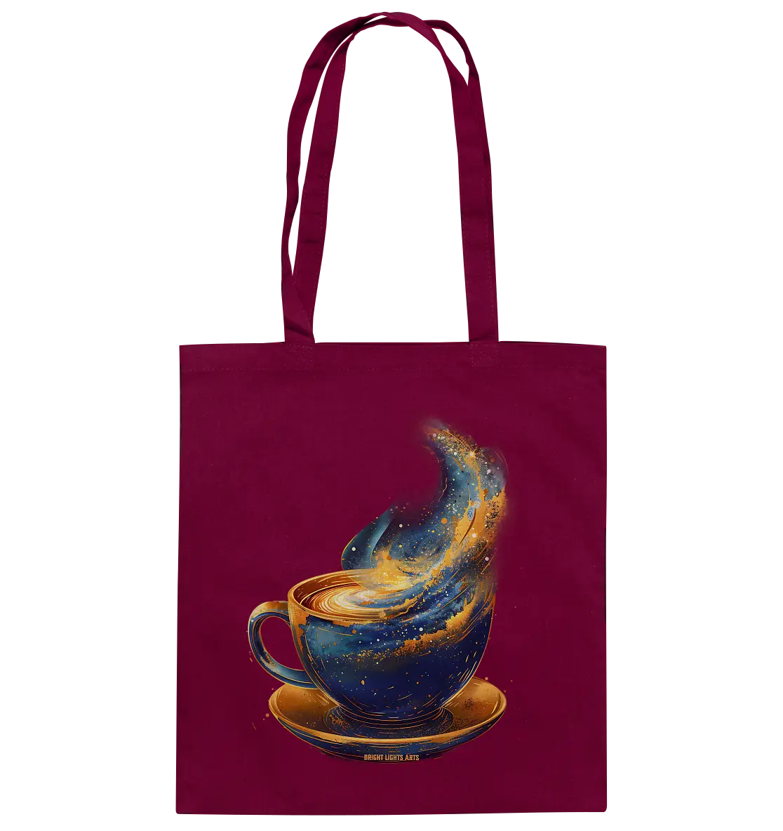 Kosmischer Kaffeegenuss – Fantasievolles und stilvolles Design - Baumwolltasche Bright Lights Arts