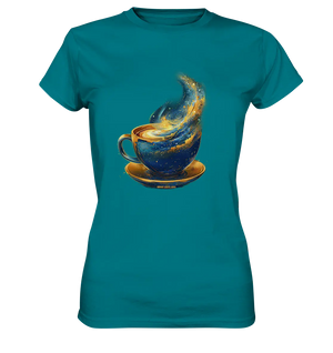 Kosmischer Kaffeegenuss – Fantasievolles und stilvolles Design - Ladies Premium Shirt Bright Lights Arts