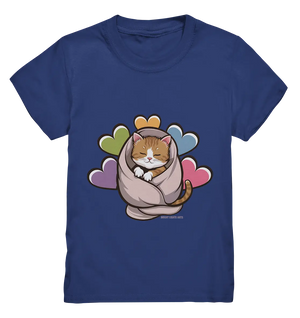 Kuscheliges Kätzchen unter Decke - Kids Premium Shirt Bright Lights Arts