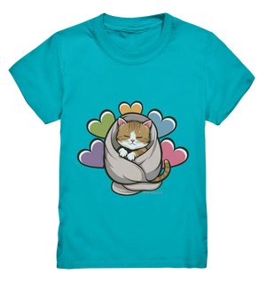 Kuscheliges Kätzchen unter Decke - Kids Premium Shirt Bright Lights Arts