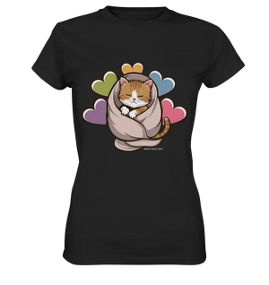 Kuscheliges Kätzchen unter Decke - Ladies Premium Shirt Bright Lights Arts