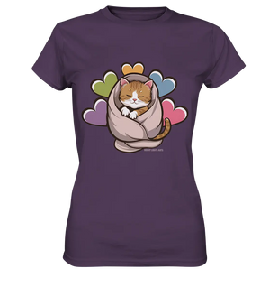 Kuscheliges Kätzchen unter Decke - Ladies Premium Shirt Bright Lights Arts