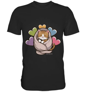 Kuscheliges Kätzchen unter Decke - Premium Shirt Bright Lights Arts