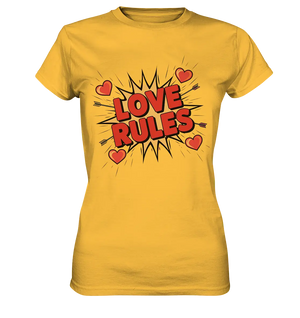LOVE RULES - Comic-Sprechblase mit Herzen - Ladies Premium Shirt Bright Lights Arts