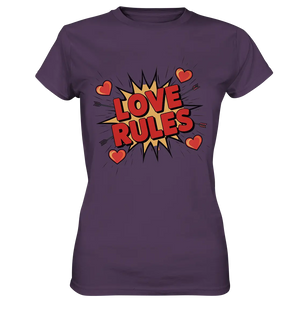 LOVE RULES - Comic-Sprechblase mit Herzen - Ladies Premium Shirt Bright Lights Arts