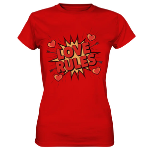 LOVE RULES - Comic-Sprechblase mit Herzen - Ladies Premium Shirt Bright Lights Arts
