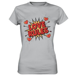 LOVE RULES - Comic-Sprechblase mit Herzen - Ladies Premium Shirt Bright Lights Arts