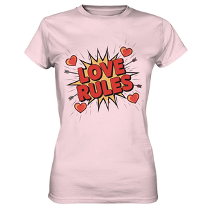 LOVE RULES - Comic-Sprechblase mit Herzen - Ladies Premium Shirt Bright Lights Arts