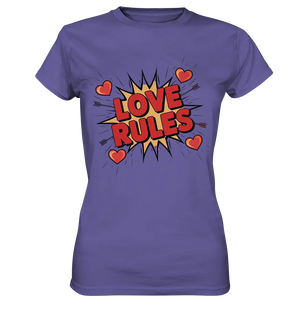 LOVE RULES - Comic-Sprechblase mit Herzen - Ladies Premium Shirt Bright Lights Arts