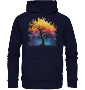 Licht & Schatten – Magische Baumlandschaft mit Sternbild - Basic Unisex Hoodie - Bright Lights Arts
