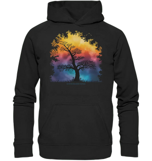 Licht & Schatten – Magische Baumlandschaft mit Sternbild - Basic Unisex Hoodie - Bright Lights Arts
