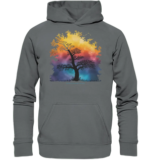 Licht & Schatten – Magische Baumlandschaft mit Sternbild - Basic Unisex Hoodie - Bright Lights Arts