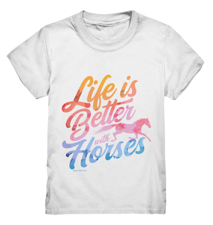 Life is Better with Horses - Pferde & Farben - Kids Premium Shirt Bright Lights Arts