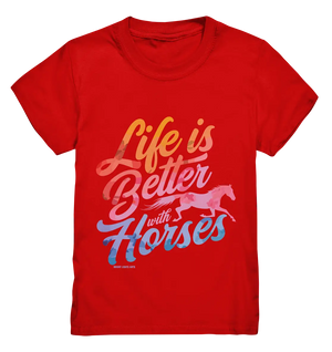 Life is Better with Horses - Pferde & Farben - Kids Premium Shirt Bright Lights Arts