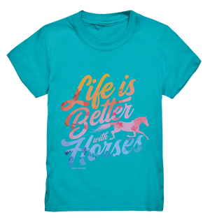 Life is Better with Horses - Pferde & Farben - Kids Premium Shirt Bright Lights Arts