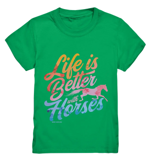 Life is Better with Horses - Pferde & Farben - Kids Premium Shirt Bright Lights Arts