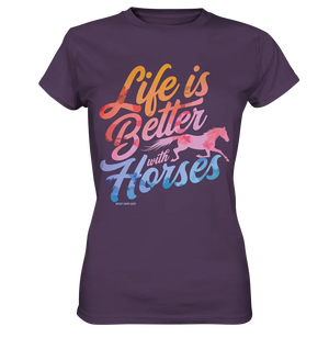 Life is Better with Horses - Pferde & Farben - Ladies Premium Shirt Bright Lights Arts