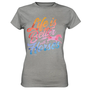 Life is Better with Horses - Pferde & Farben - Ladies Premium Shirt Bright Lights Arts