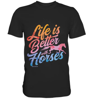 Life is Better with Horses - Pferde & Farben - Premium Shirt Bright Lights Arts