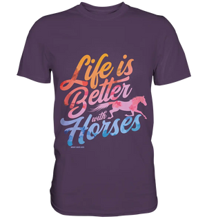 Life is Better with Horses - Pferde & Farben - Premium Shirt Bright Lights Arts