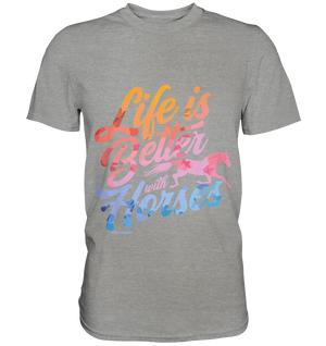 Life is Better with Horses - Pferde & Farben - Premium Shirt Bright Lights Arts