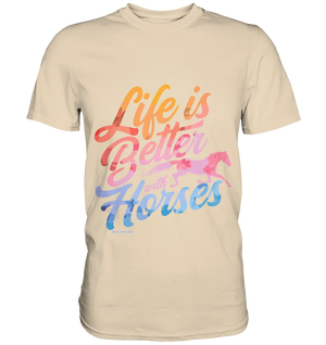 Life is Better with Horses - Pferde & Farben - Premium Shirt Bright Lights Arts