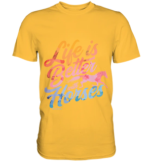 Life is Better with Horses - Pferde & Farben - Premium Shirt Bright Lights Arts