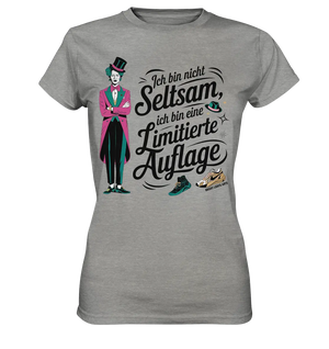 Limitierte Auflage – Pinker Smoking und Zylinder - Ladies Premium Shirt Bright Lights Arts