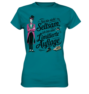 Limitierte Auflage – Pinker Smoking und Zylinder - Ladies Premium Shirt Bright Lights Arts