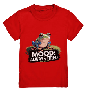MOOD: ALWAYS TIRED – Charmanter Cartoon - Frosch - Kids Premium Shirt - Bright Lights Arts