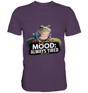 MOOD: ALWAYS TIRED – Charmanter Cartoon - Frosch - Premium Shirt - Bright Lights Arts