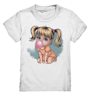 Mädchen mit großer Kaugummiblase - Kids Premium Shirt Bright Lights Arts