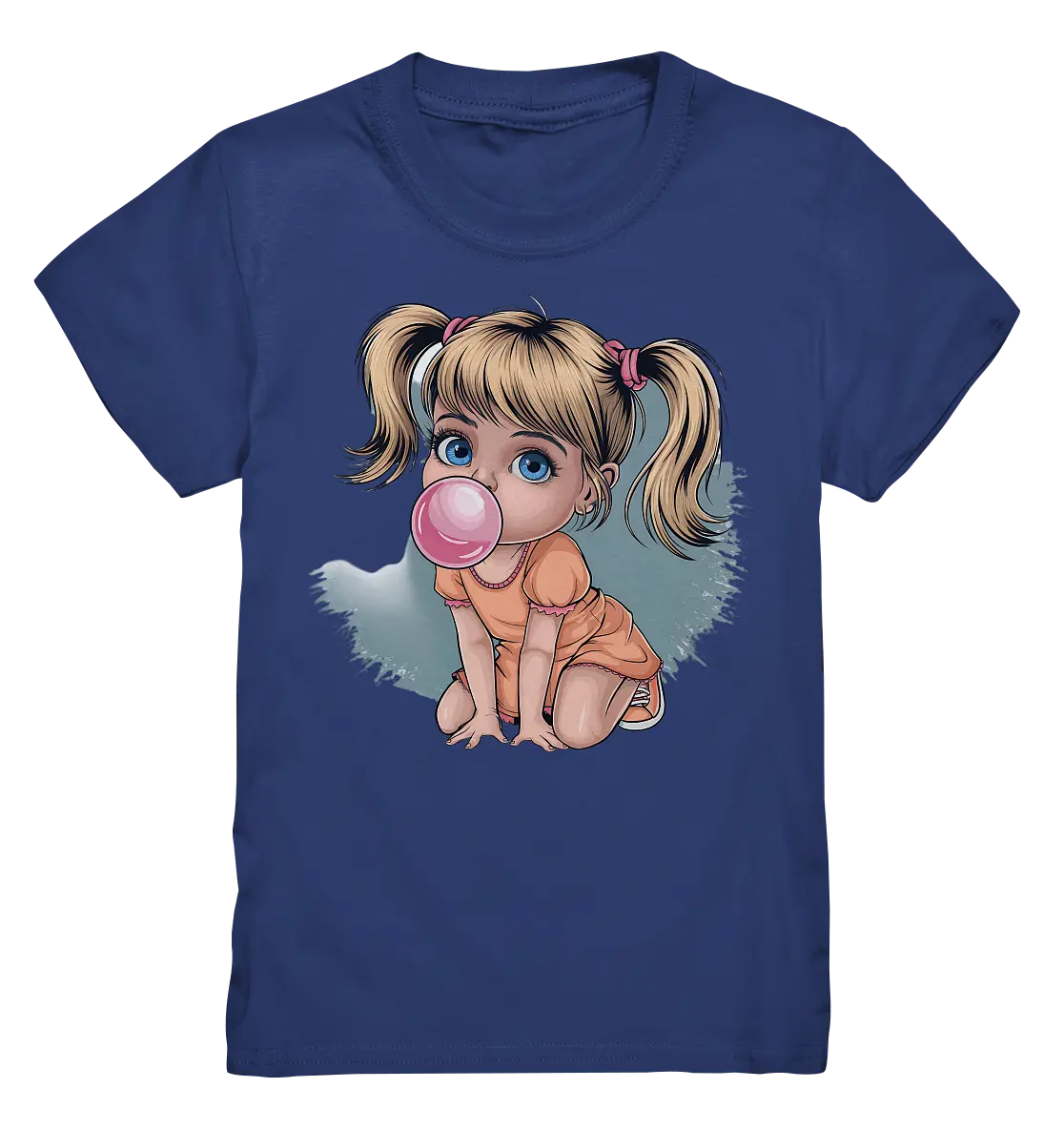 Mädchen mit großer Kaugummiblase - Kids Premium Shirt Bright Lights Arts