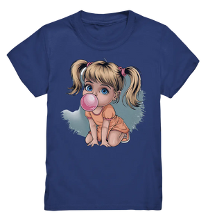 Mädchen mit großer Kaugummiblase - Kids Premium Shirt Bright Lights Arts
