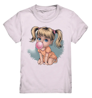 Mädchen mit großer Kaugummiblase - Kids Premium Shirt Bright Lights Arts