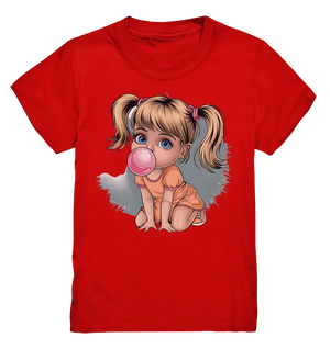Mädchen mit großer Kaugummiblase - Kids Premium Shirt Bright Lights Arts