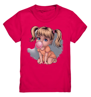 Mädchen mit großer Kaugummiblase - Kids Premium Shirt Bright Lights Arts