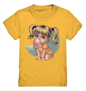 Mädchen mit großer Kaugummiblase - Kids Premium Shirt Bright Lights Arts