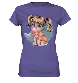 Mädchen mit großer Kaugummiblase - Ladies Premium Shirt Bright Lights Arts