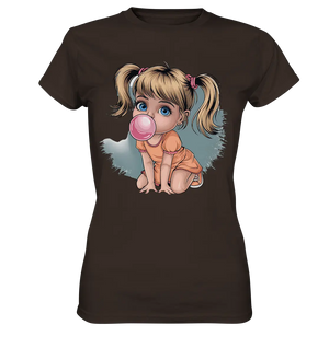 Mädchen mit großer Kaugummiblase - Ladies Premium Shirt Bright Lights Arts