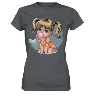 Mädchen mit großer Kaugummiblase - Ladies Premium Shirt Bright Lights Arts