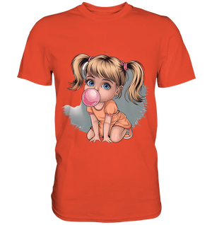 Mädchen mit großer Kaugummiblase - Premium Shirt Bright Lights Arts