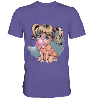 Mädchen mit großer Kaugummiblase - Premium Shirt Bright Lights Arts