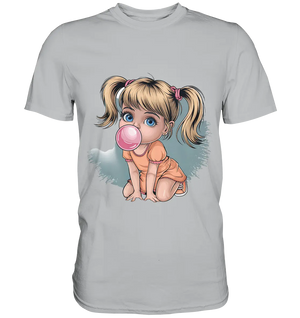 Mädchen mit großer Kaugummiblase - Premium Shirt Bright Lights Arts