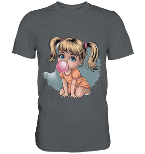 Mädchen mit großer Kaugummiblase - Premium Shirt Bright Lights Arts