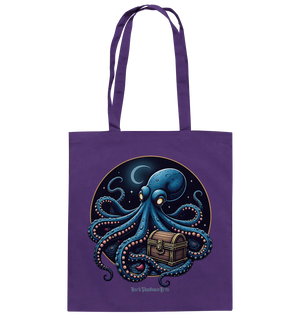 Majestätischer Tintenfisch – Hüter der Schatzkiste - Baumwolltasche Bright Lights Arts