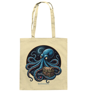 Majestätischer Tintenfisch – Hüter der Schatzkiste - Baumwolltasche Bright Lights Arts