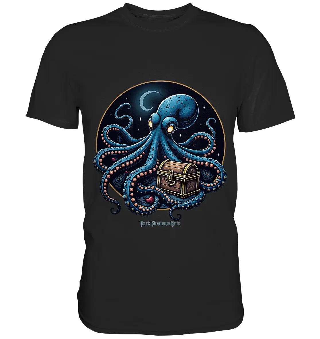 Majestätischer Tintenfisch – Hüter der Schatzkiste - Premium Shirt Bright Lights Arts