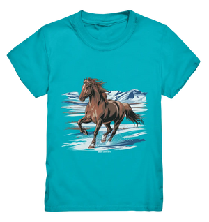 Majestätisches Isländisches Pferd im Winter - Kids Premium Shirt Bright Lights Arts