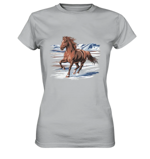 Majestätisches Isländisches Pferd im Winter - Ladies Premium Shirt Bright Lights Arts
